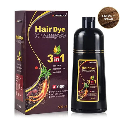 30ml/500ml 3-in-1 Quick Hair Dye Shampoo Natural Black Herbal Hair Dye Moisturizes Mild Hair Dye Conditioner Hair Care Products