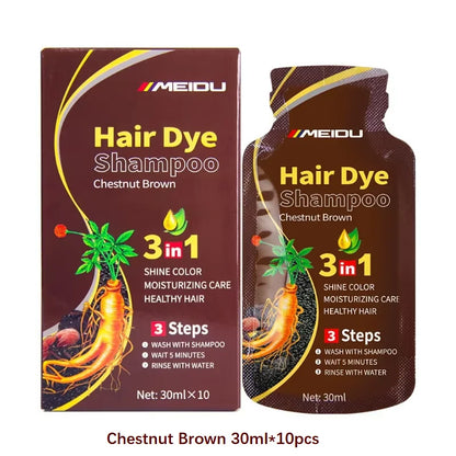 30ml/500ml 3-in-1 Quick Hair Dye Shampoo Natural Black Herbal Hair Dye Moisturizes Mild Hair Dye Conditioner Hair Care Products