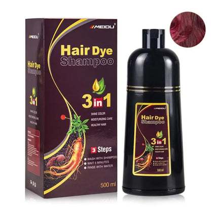 30ml/500ml 3-in-1 Quick Hair Dye Shampoo Natural Black Herbal Hair Dye Moisturizes Mild Hair Dye Conditioner Hair Care Products
