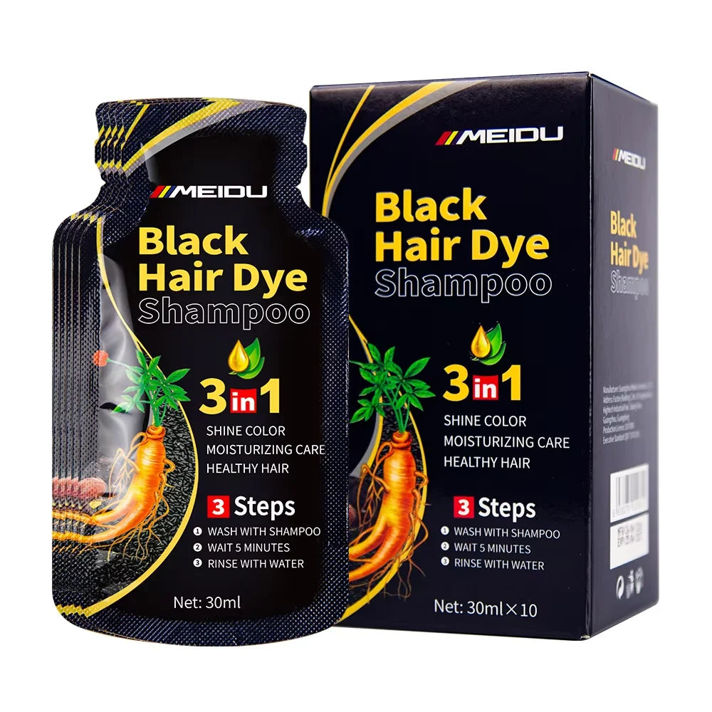 30ml/500ml 3-in-1 Quick Hair Dye Shampoo Natural Black Herbal Hair Dye Moisturizes Mild Hair Dye Conditioner Hair Care Products