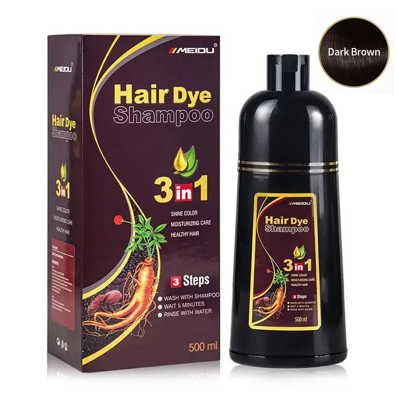 30ml/500ml 3-in-1 Quick Hair Dye Shampoo Natural Black Herbal Hair Dye Moisturizes Mild Hair Dye Conditioner Hair Care Products