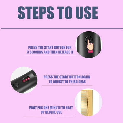 2 in 1  Electric Hot Heating Comb Hair Straightener Curler Wet Dry Hair Iron Straightening Brush Hair Styling Tool