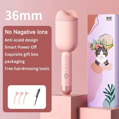 Bigoudi électrique en céramique, fer à friser longue durée, outil de coiffage, baguette à friser, grande vague, 36mm