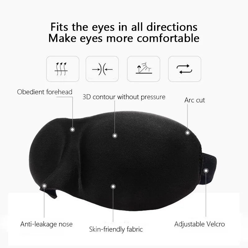 3D Sleeping Mask Eyepatch Block Out Light Soft Paded Sleep Rest Relax Aid Cover Patch Blindfold Face Shade Eyeshade Eyes Patchs