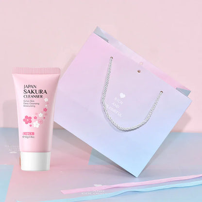 LAIKOU Japan Sakura Skincare Set Moisturizing Anti-Aging Kit Wrinkle Smoothing Radiance Boosting Facial Kit Gift Set