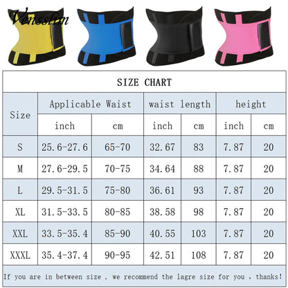 Vensslim Women Sauna Sweat Abdomen Trimmer Belt Waist Trainer Slimming Body Shaper Corset Workout Belly Slim Fat Burner Girdles