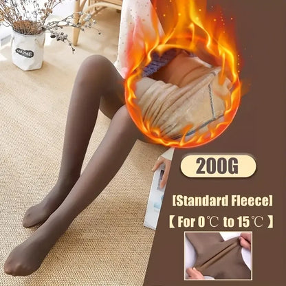 Women Fleece Tights Woman Warm Winter Pantyhose Sexy Translucent Stockings Thermal Elasticity Panty Fashion Leggings Female