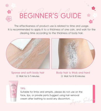 Sakura Hair Removal Cream Fast Painless Hair Growth Inhibitor Arm Armpit Legs Intimate Areas Permanent Depilatory for Men Woman