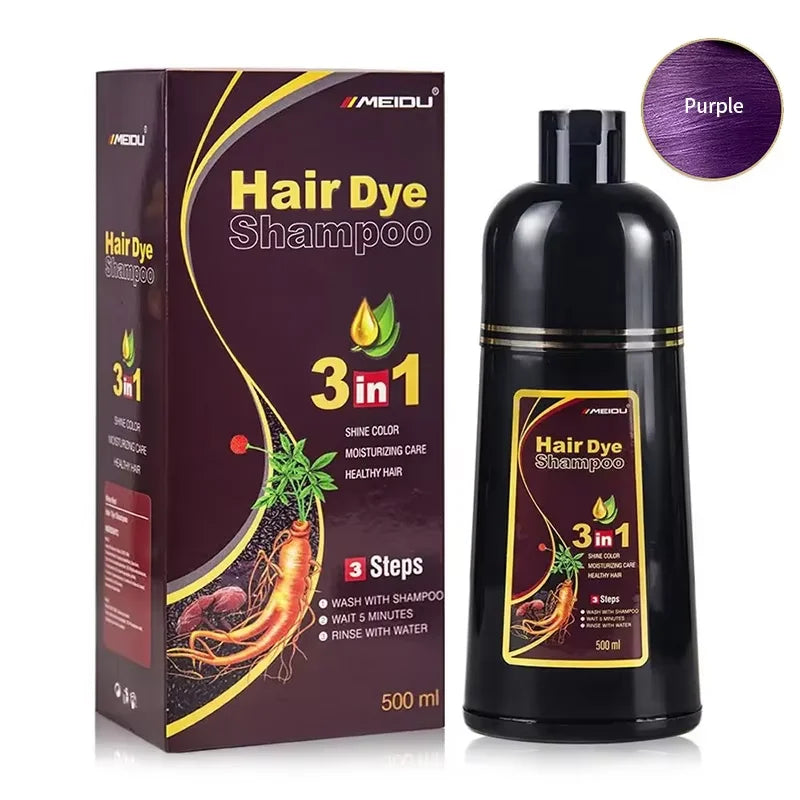30ml/500ml 3-in-1 Quick Hair Dye Shampoo Natural Black Herbal Hair Dye Moisturizes Mild Hair Dye Conditioner Hair Care Products
