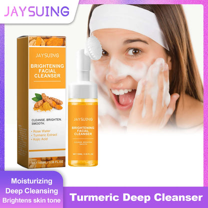 Jaysuing Turmeric Cleanser Deep Cleansing Brightens Skin Moisturizing Anti Wrinkle Deep Nourishing Gentle Moisturizing SkinCare