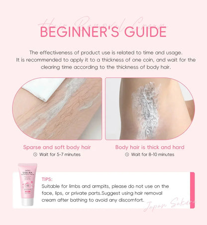 Sakura Hair Removal Cream Fast Painless Hair Growth Inhibitor Arm Armpit Legs Intimate Areas Permanent Depilatory for Men Woman