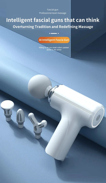 Portable Electric Massage Gun  with 4 Interchangeable Heads & LED Light for Full Body Relaxation Electric Massage Gun