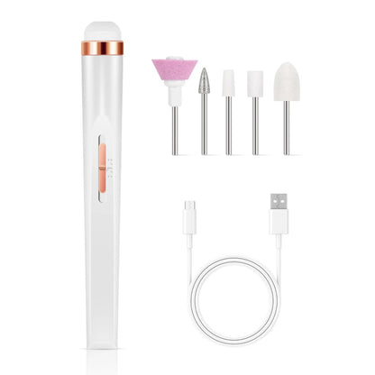 YIKOOLIN Portable Nail File Care Electric Nail Drill with 4 Speeds Cuticle Trimmer Battery Operated Manicure and Pedicure Tools