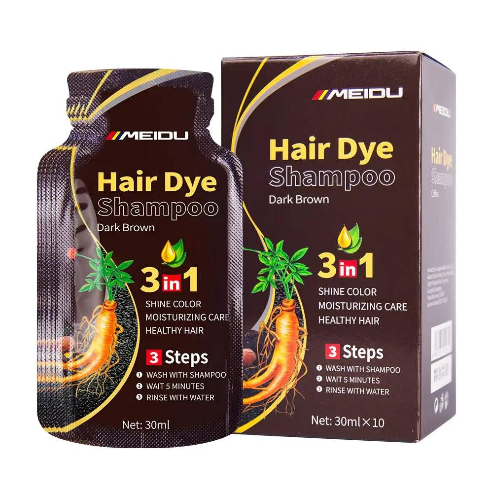 30ml/500ml 3-in-1 Quick Hair Dye Shampoo Natural Black Herbal Hair Dye Moisturizes Mild Hair Dye Conditioner Hair Care Products