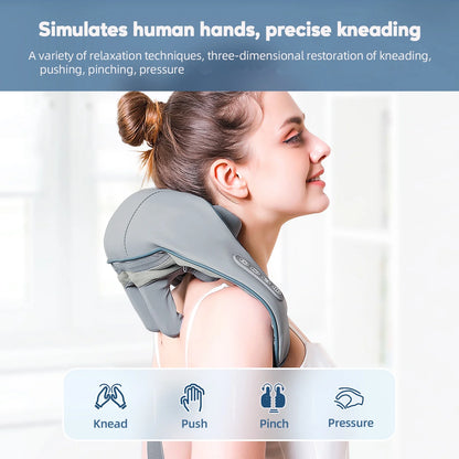 Foreverlily 26W Neck And Shoulder Massager Wireless Shoulder And Back Kneading Massage Shawl Trapezius Neck Cervical masajeador