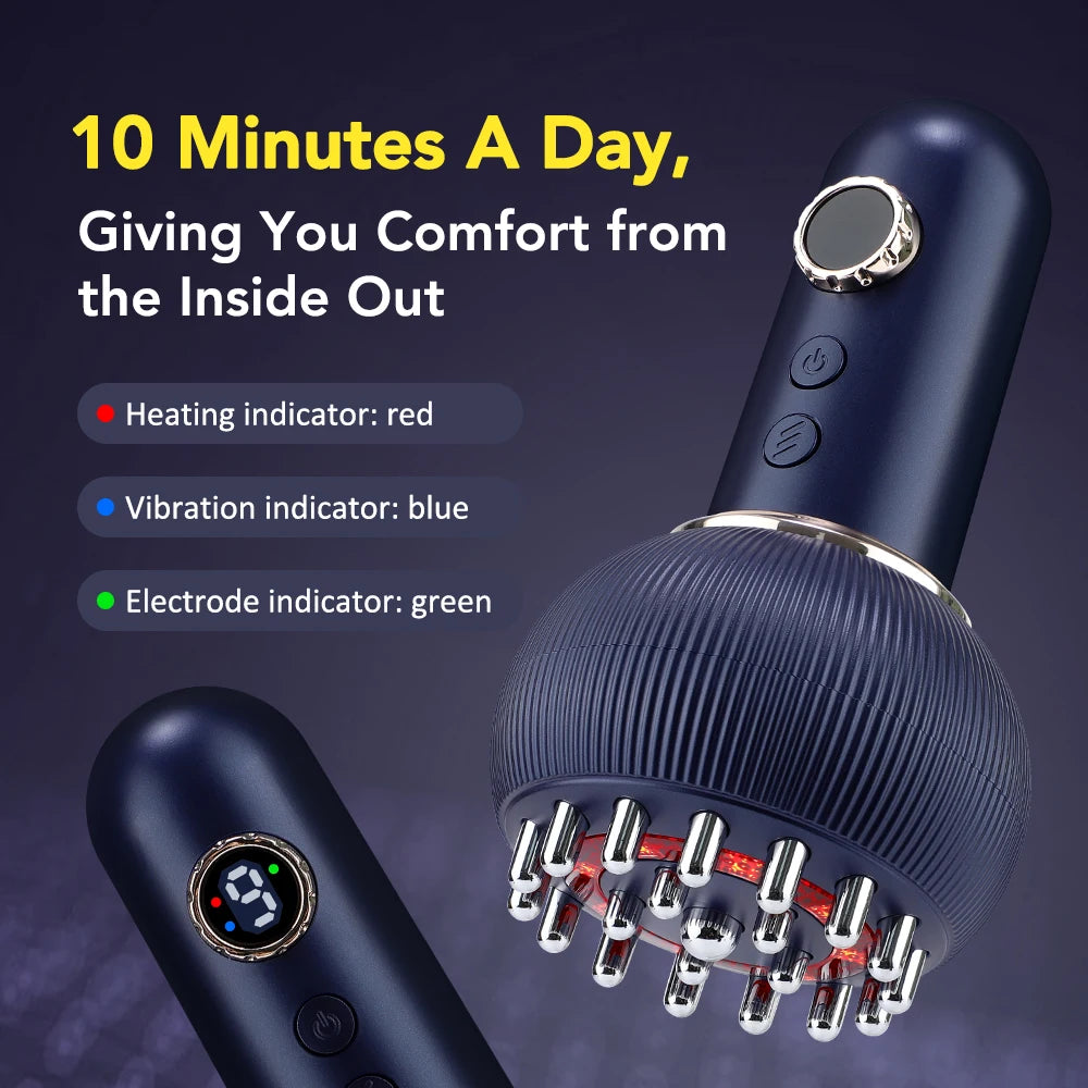 Electric Lymphatic Drainage Machine Meridian Body Massage Brush Microcurrent Anti Cellulite Guasha Physiotherapy Apparatus