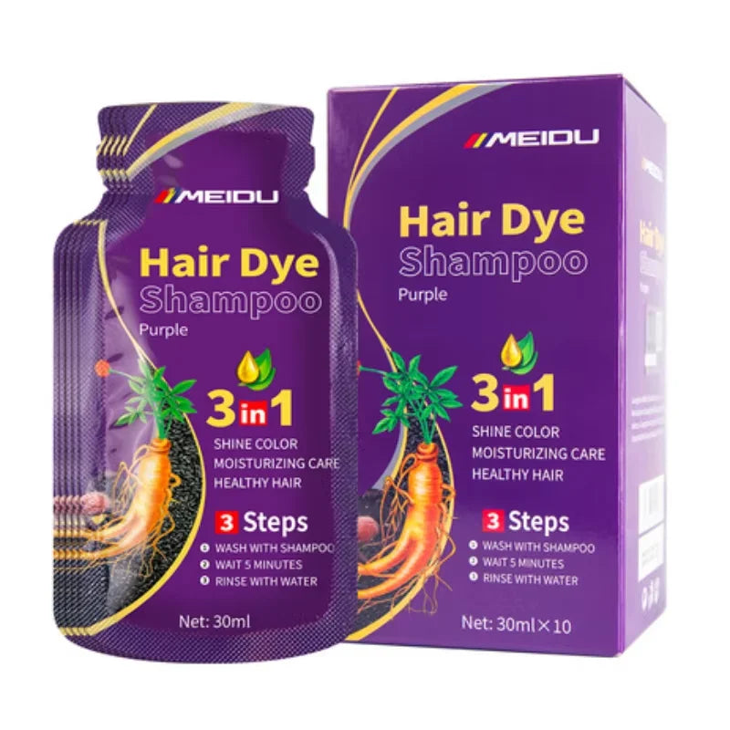 30ml/500ml 3-in-1 Quick Hair Dye Shampoo Natural Black Herbal Hair Dye Moisturizes Mild Hair Dye Conditioner Hair Care Products