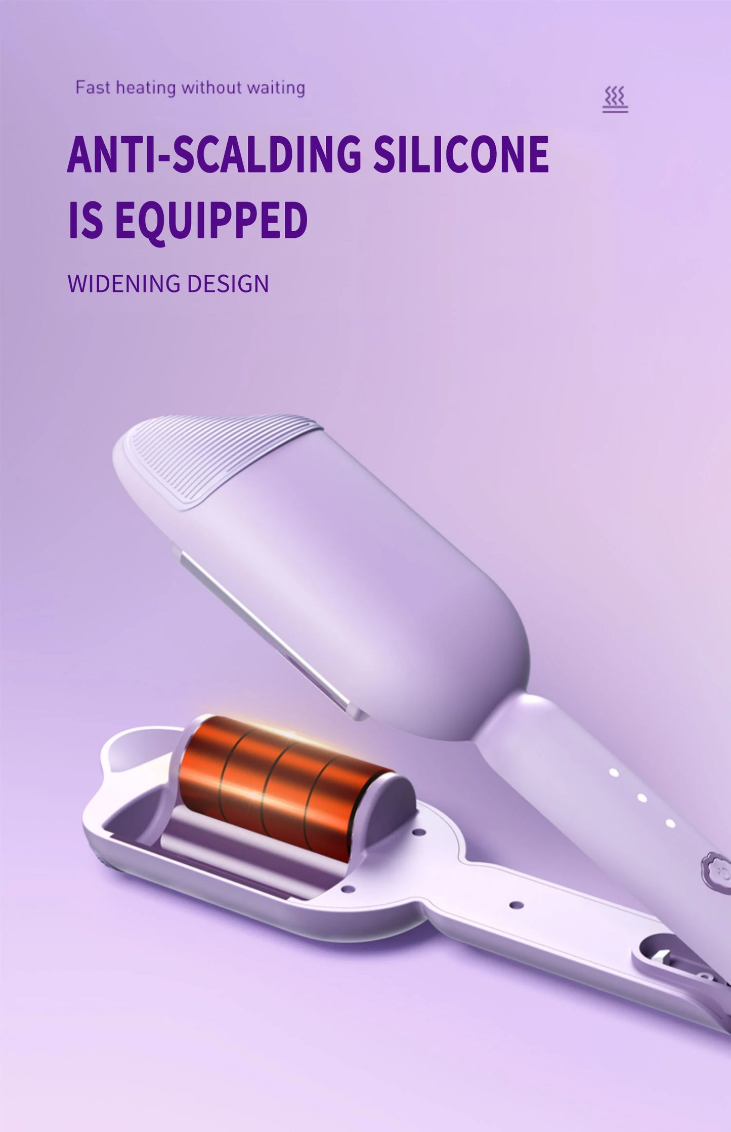 Bigoudi électrique en céramique, fer à friser longue durée, outil de coiffage, baguette à friser, grande vague, 36mm