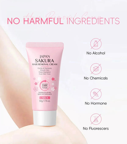 Sakura Hair Removal Cream Fast Painless Hair Growth Inhibitor Arm Armpit Legs Intimate Areas Permanent Depilatory for Men Woman