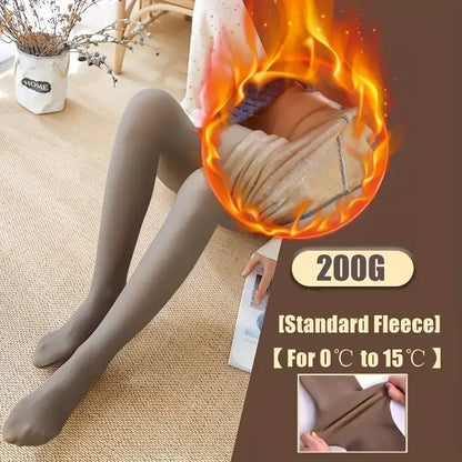 Women Fleece Tights Woman Warm Winter Pantyhose Sexy Translucent Stockings Thermal Elasticity Panty Fashion Leggings Female