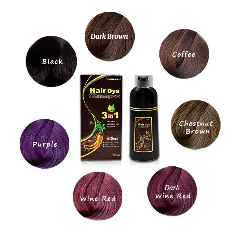 30ml/500ml 3-in-1 Quick Hair Dye Shampoo Natural Black Herbal Hair Dye Moisturizes Mild Hair Dye Conditioner Hair Care Products